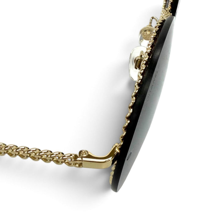Great CHANEL sunglasses Chain eyeglasses cord included COCO Mark Round 4245