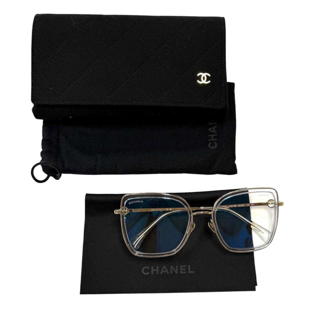 Great CHANEL Glasses Butterfly Shape Optical With logo gold Women 2222-S