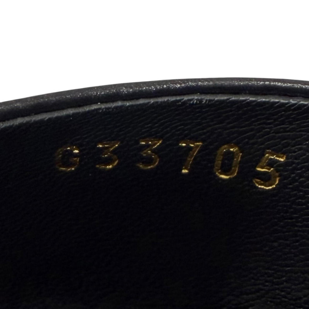 Excellent CHANEL Mule COCO Mark leather black leather Women 36 G33705