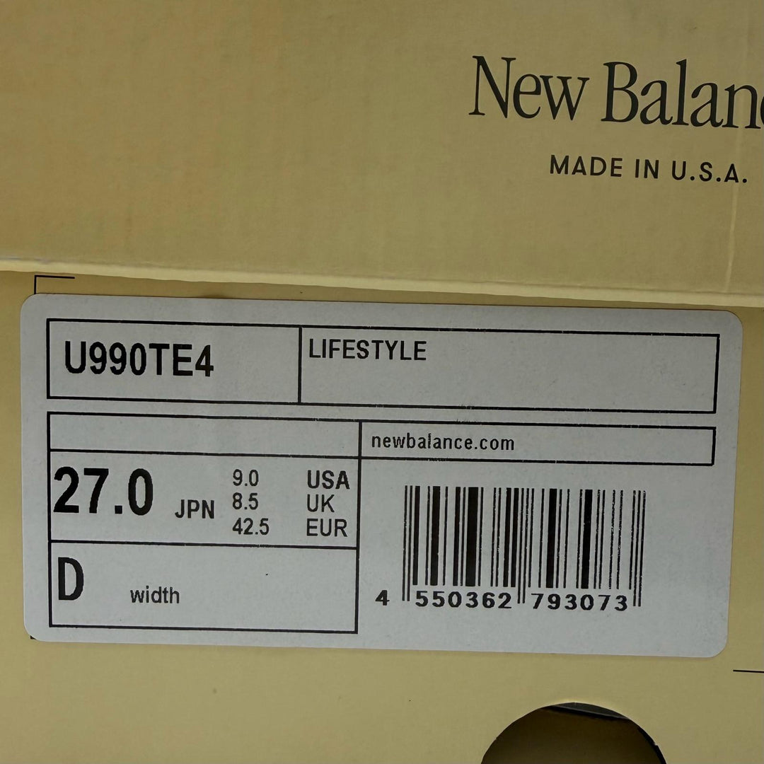 Pristine NEW BALANCE sneakers Lace up beige Suede leather mens 27 U990TE4