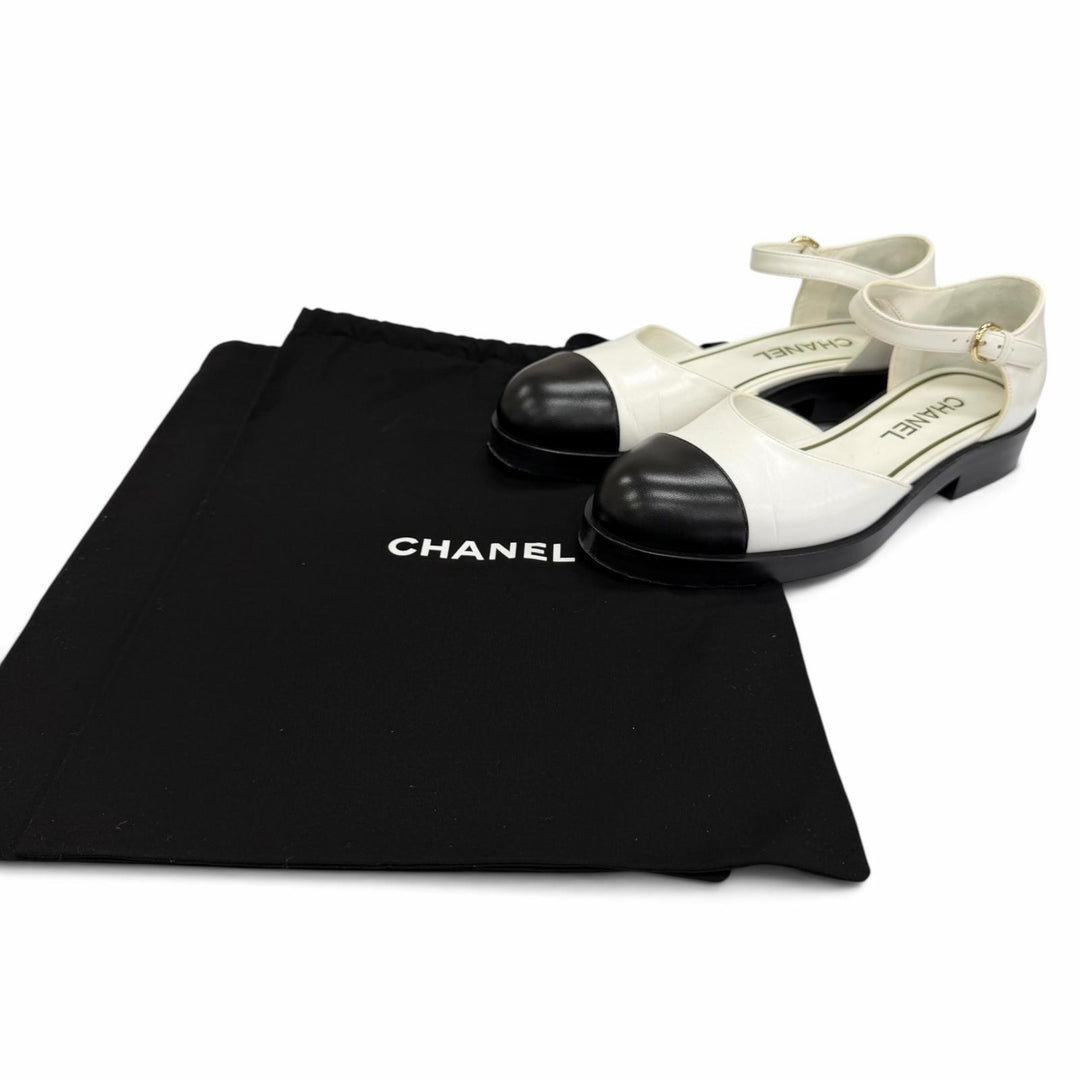 Great CHANEL pumps Merry Jane COCO Mark Chain Leather Ankle Strap 37 G39858