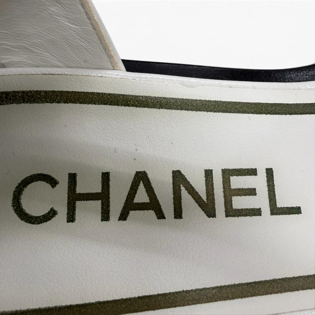 Great CHANEL pumps Merry Jane COCO Mark Chain Leather Ankle Strap 37 G39858