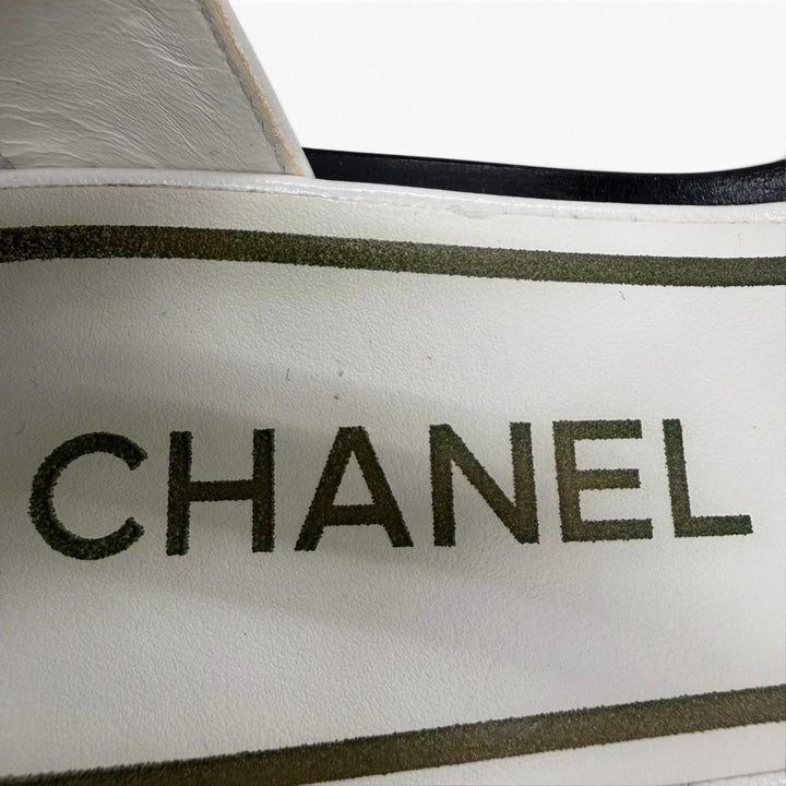 Great CHANEL pumps Merry Jane COCO Mark Chain Leather Ankle Strap 37 G39858