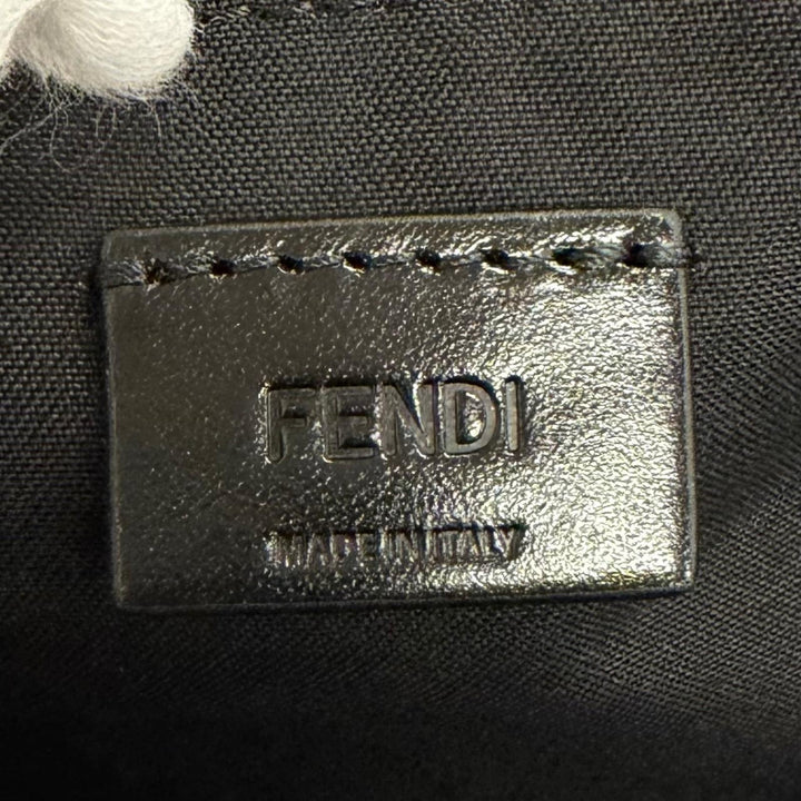 Excellent FENDI Shoulder Bag Louis Medium FF Metal 2WAY black Grain calf