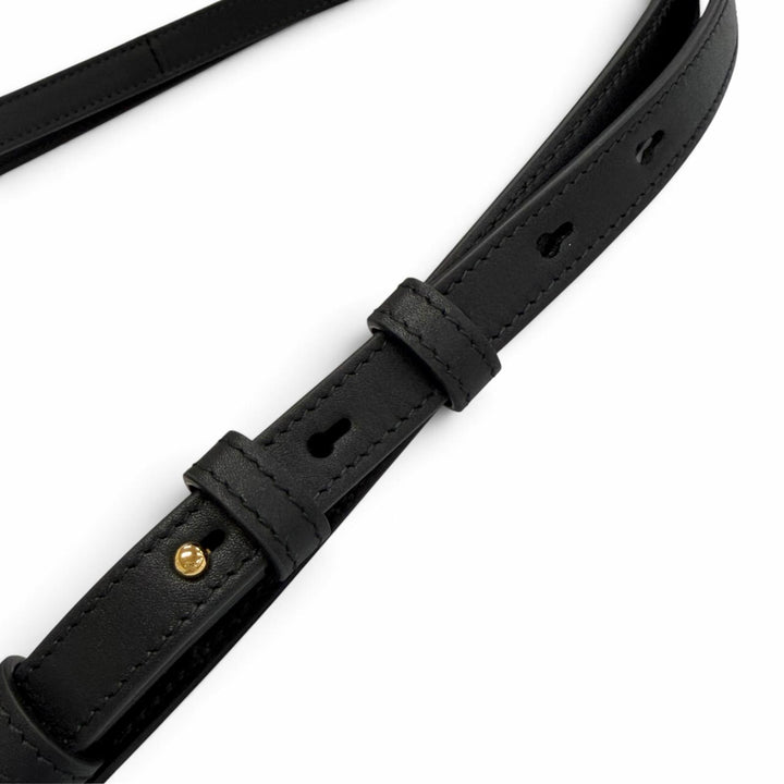 Excellent GUCCI Shoulder Bag Half Horsebit Leather black leather Women 860784