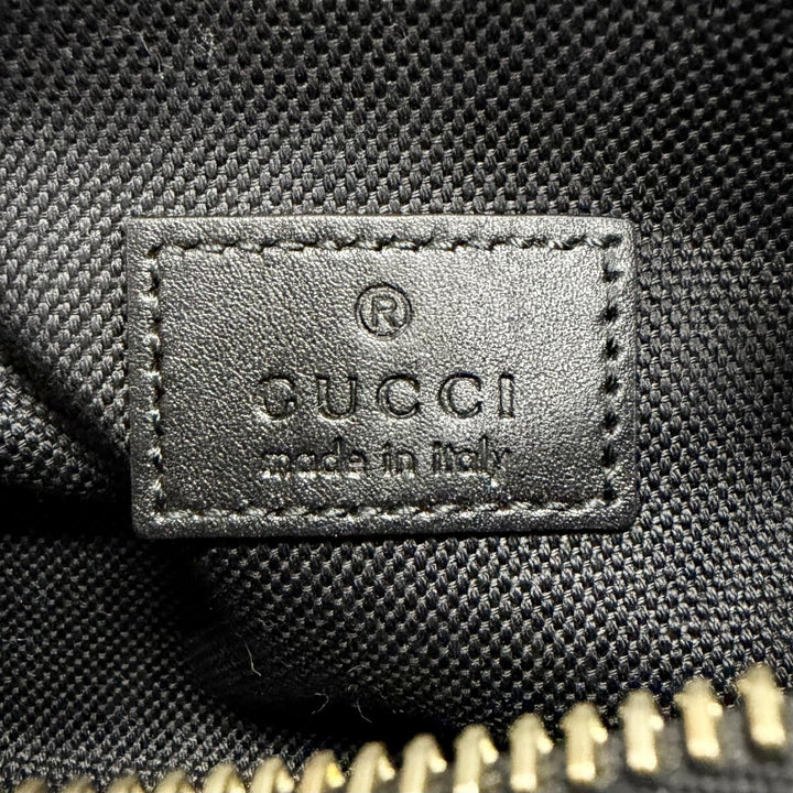 Excellent GUCCI Shoulder Bag Half Horsebit Leather black leather Women 860784