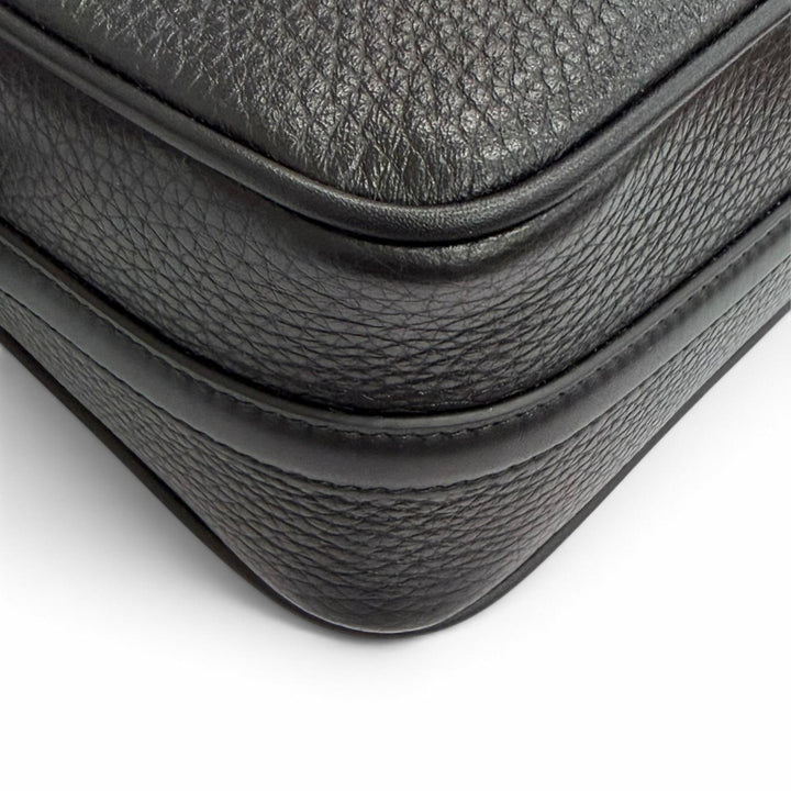 Excellent GUCCI Shoulder Bag Half Horsebit Leather black leather Women 860784