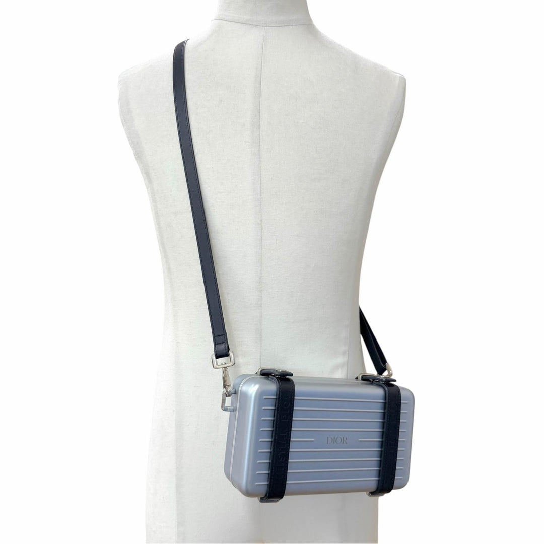 Great DIOR×RIMOWA Shoulder Bag personal logo blue aluminum mens 2DRCA295YWT