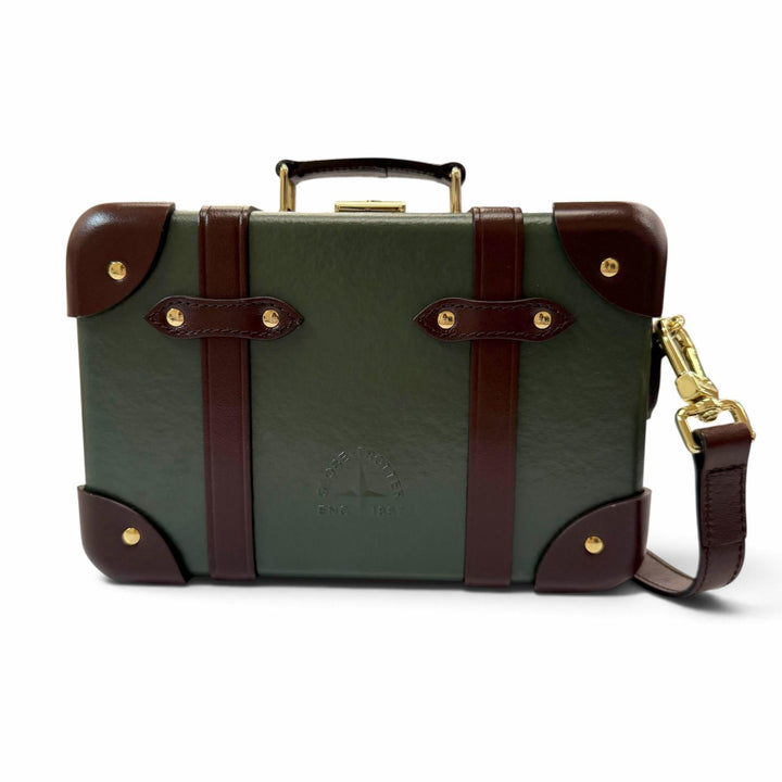 Great GLOBE TROTTER Shoulder Bag Centenary Micro Case 2WAY green leather mens