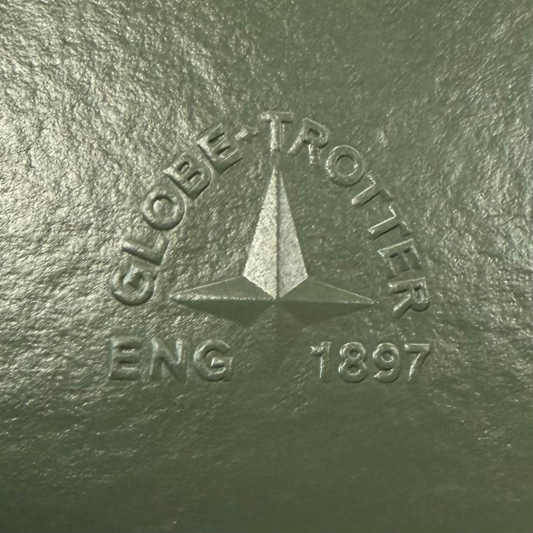 Great GLOBE TROTTER Shoulder Bag Centenary Micro Case 2WAY green leather mens