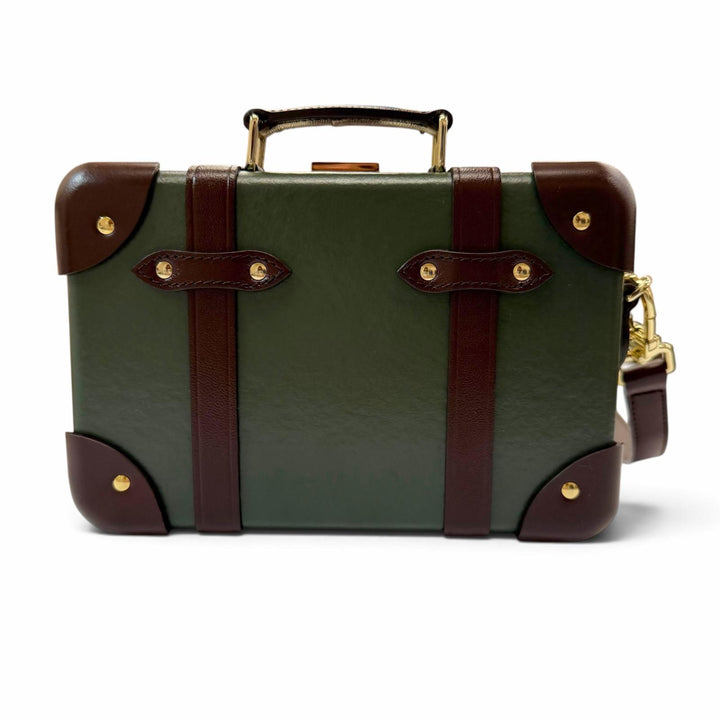 Great GLOBE TROTTER Shoulder Bag Centenary Micro Case 2WAY green leather mens