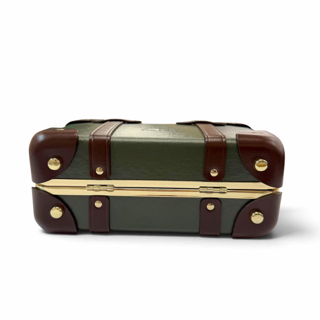 Great GLOBE TROTTER Shoulder Bag Centenary Micro Case 2WAY green leather mens
