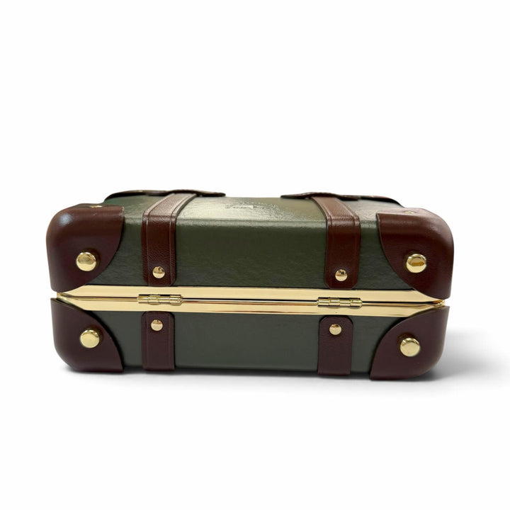 Great GLOBE TROTTER Shoulder Bag Centenary Micro Case 2WAY green leather mens