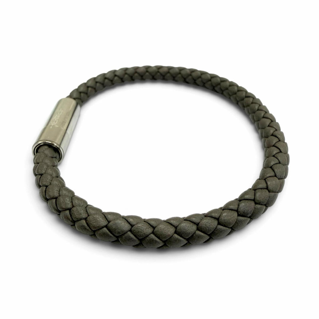 Pristine HERMES bracelet GOLIATH Bangle Brown Vaux Swift Leather Women