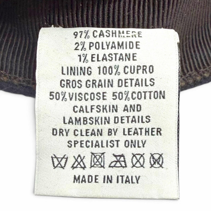 Great BERLUTI cap B Thabor Leather Visor with Embroidery Dark navy cashmere
