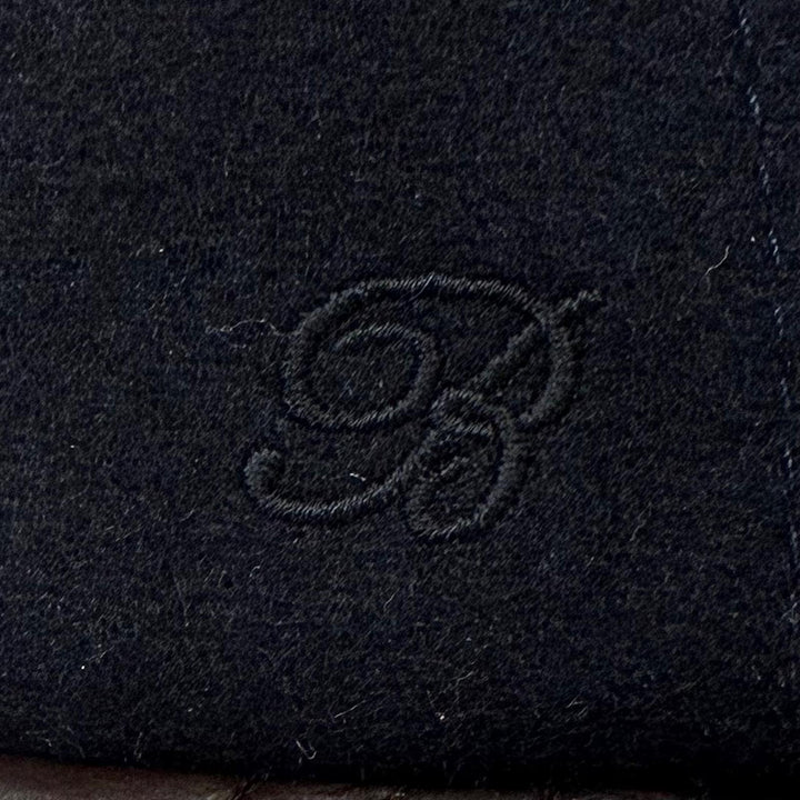 Great BERLUTI cap B Thabor Leather Visor with Embroidery Dark navy cashmere