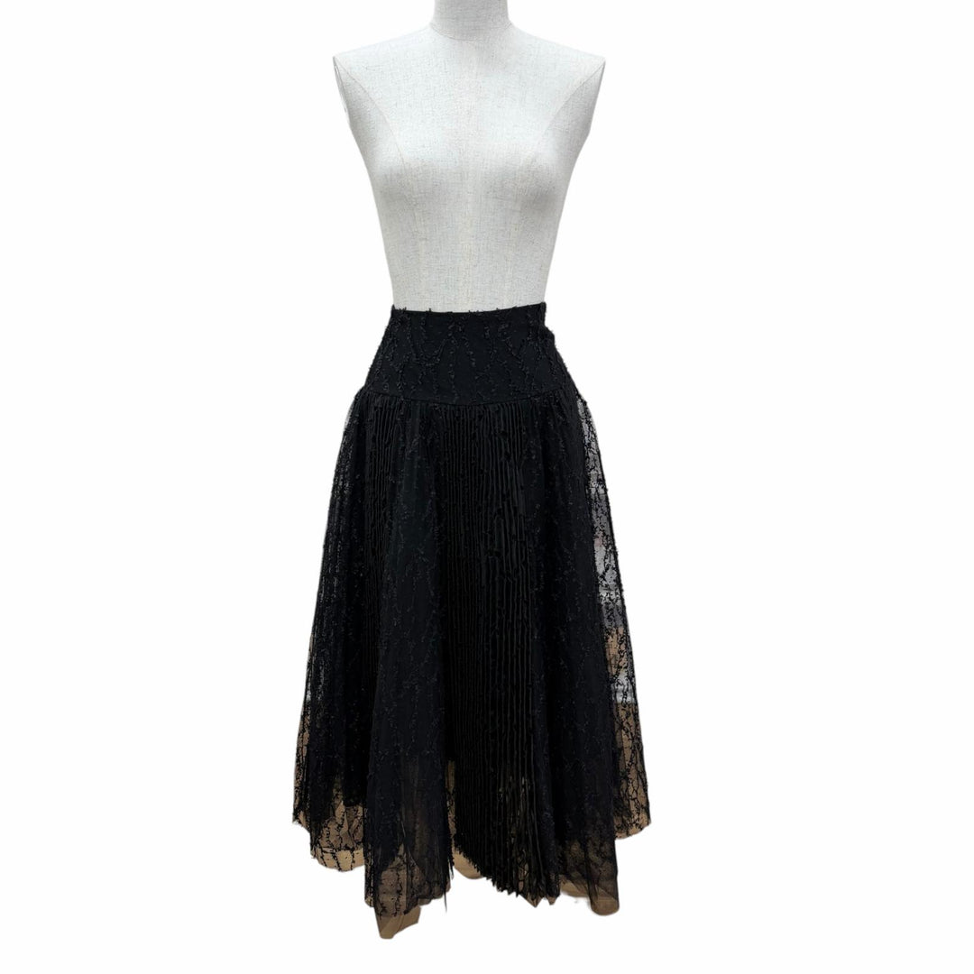 Excellent ERMANNO SCERVINO flare skirt Tulle skirt black cotton IT 38 EF029166