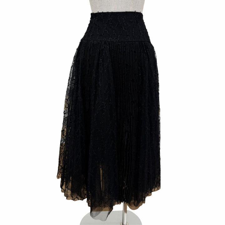 Excellent ERMANNO SCERVINO flare skirt Tulle skirt black cotton IT 38 EF029166