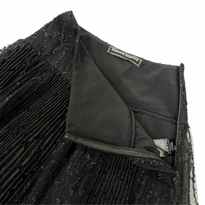 Excellent ERMANNO SCERVINO flare skirt Tulle skirt black cotton IT 38 EF029166