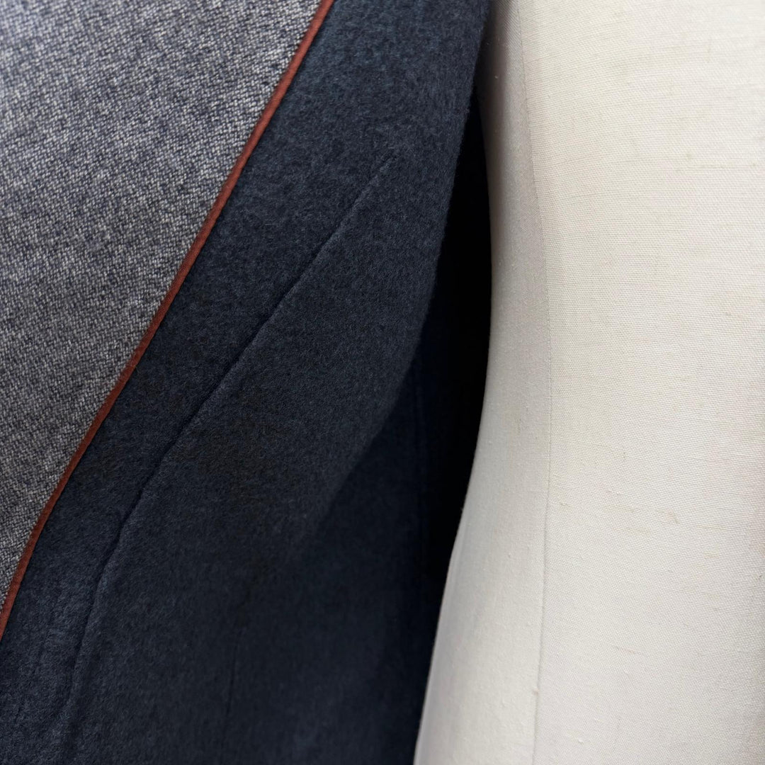 Great Loro Piana tailored jacket Tweed single jacket Navy system cashmere IT 52