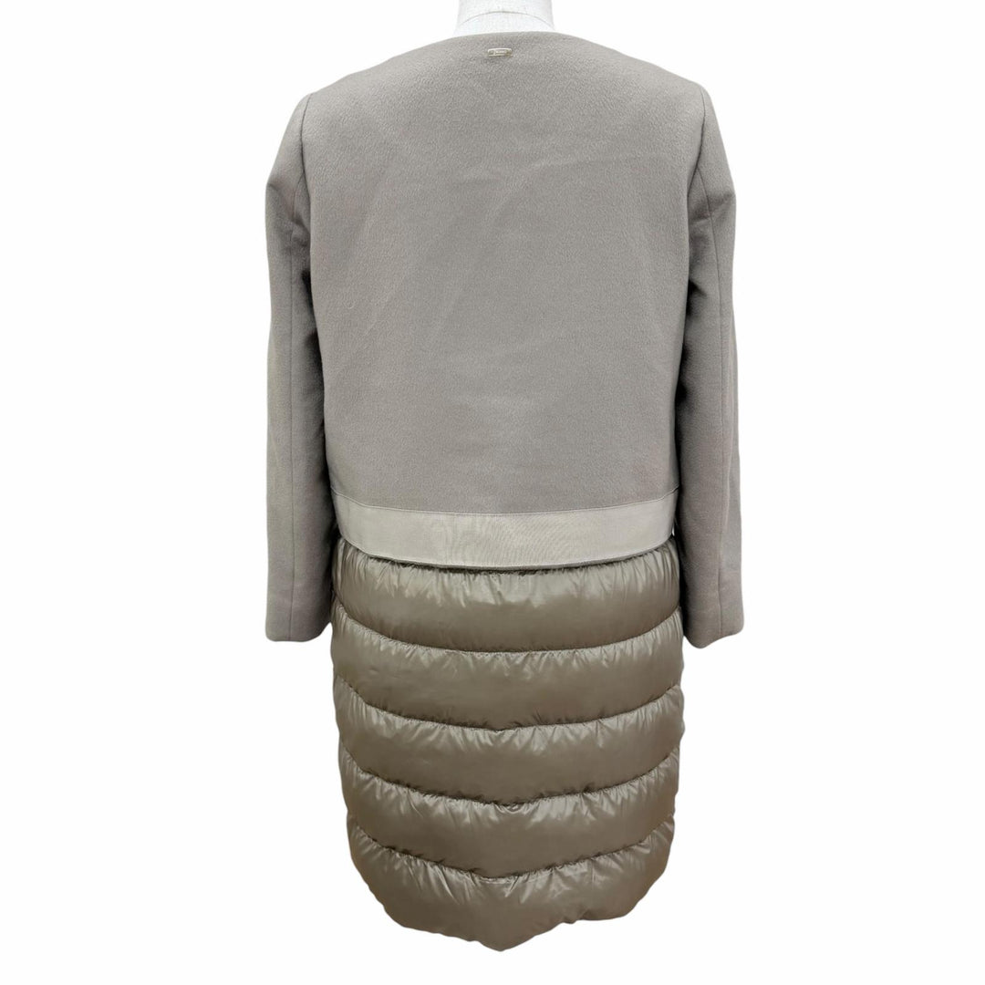 Great Herno down coat Collarless design with contrasting panels. cashmere 42