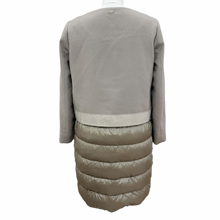 Great Herno down coat Collarless design with contrasting panels. cashmere 42