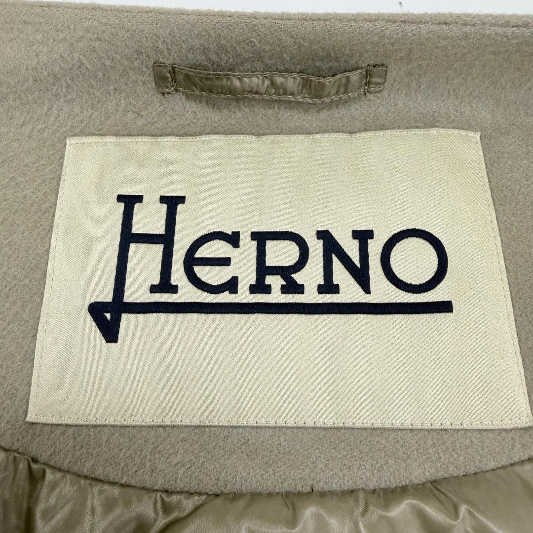 Great Herno down coat Collarless design with contrasting panels. cashmere 42