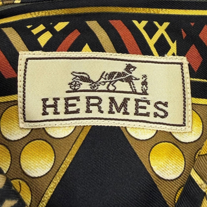 Great HERMES Long sleeve shirt All-over print, Serie button long sleeves silk 43