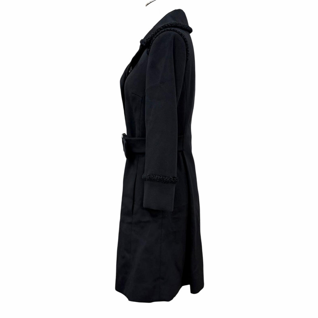 Excellent CHANEL coat COCO Mark Button Chain Design Buckle cashmere FR 36 P36033