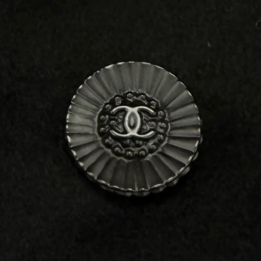 Excellent CHANEL coat Belted COCO Mark Button Long black cashmere FR 40 P36435