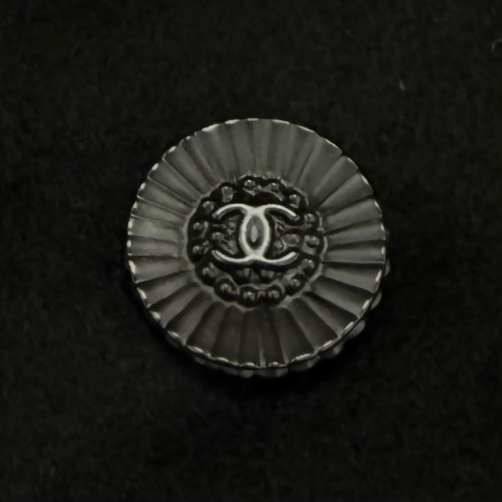 Excellent CHANEL coat Belted COCO Mark Button Long black cashmere FR 40 P36435