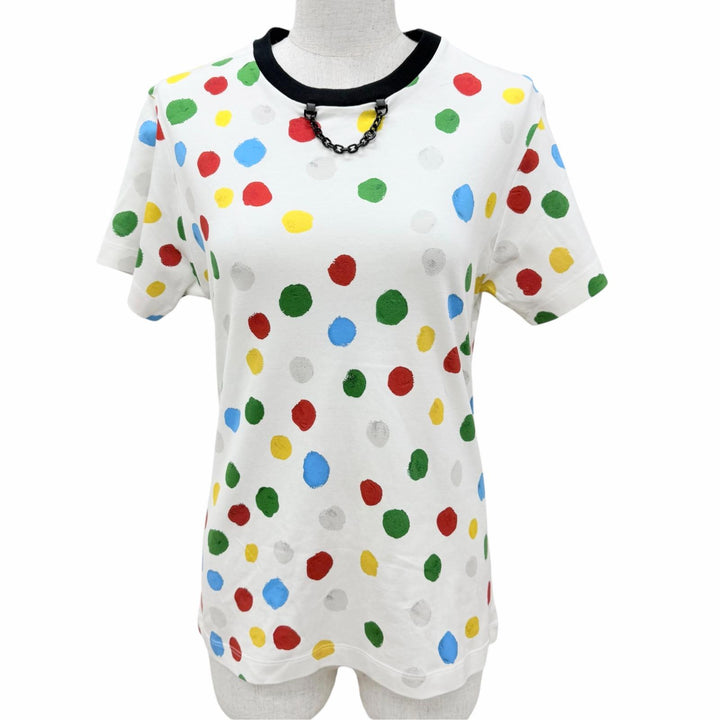 Excellent LOUIS VUITTON×Yayoi Kusama Short sleeve T-shirt white cotton Women XS