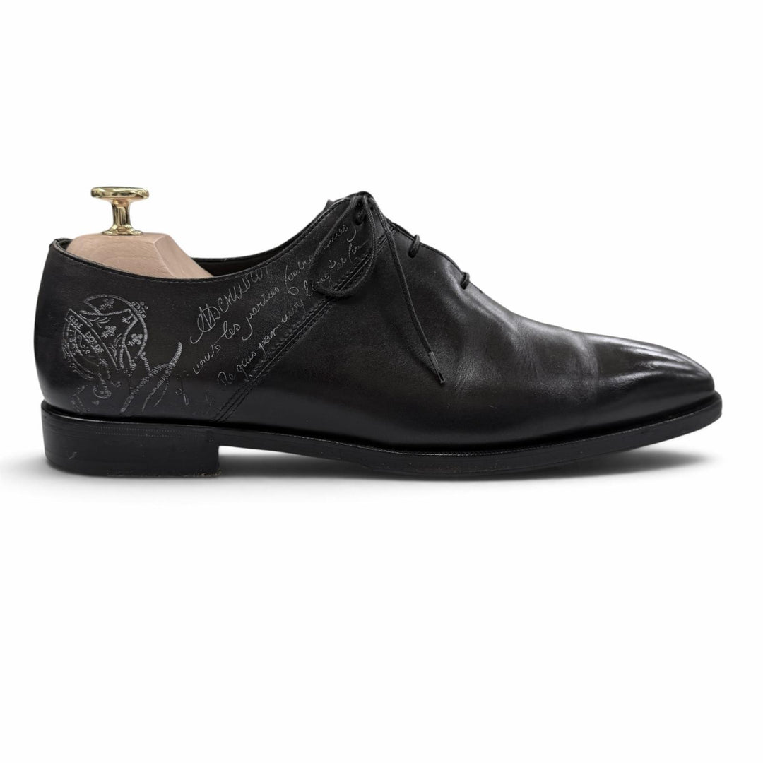 Great Berluti Leather shoes Scars Oxford black scritto leather mens 6.5
