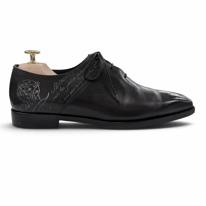 Great Berluti Leather shoes Scars Oxford black scritto leather mens 6.5