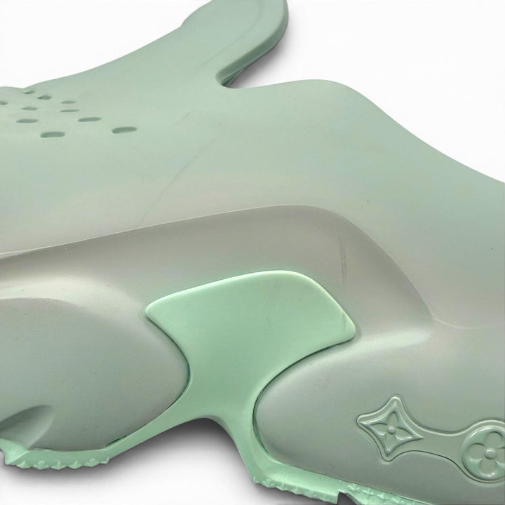 Great LOUIS VUITTON Sandals LV Shark Line Mint green rubber mens 7
