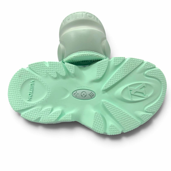 Great LOUIS VUITTON Sandals LV Shark Line Mint green rubber mens 7