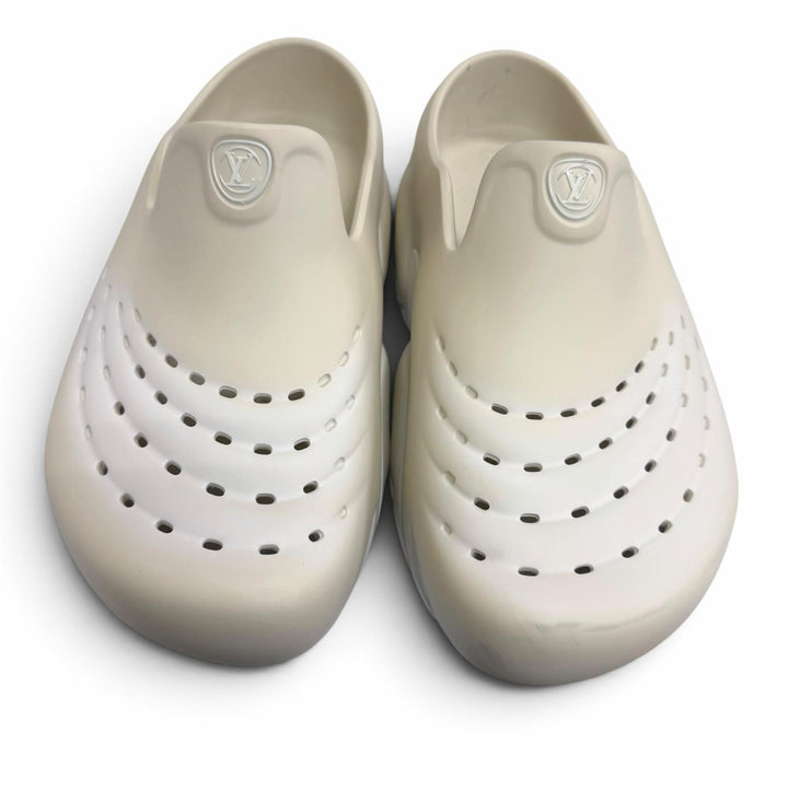 Great LOUIS VUITTON Sandals LV Sharkline Circle logo platform shoes Ivory