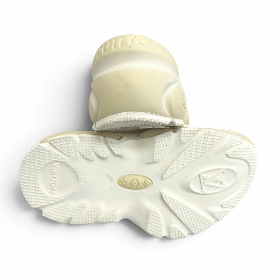 Great LOUIS VUITTON Sandals LV Sharkline Circle logo platform shoes Ivory
