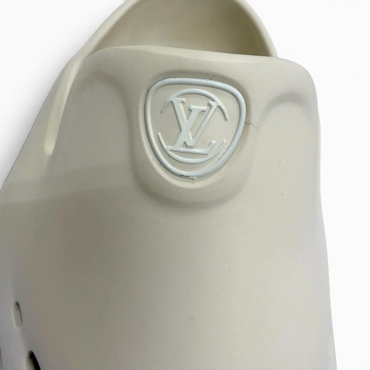 Great LOUIS VUITTON Sandals LV Sharkline Circle logo platform shoes Ivory
