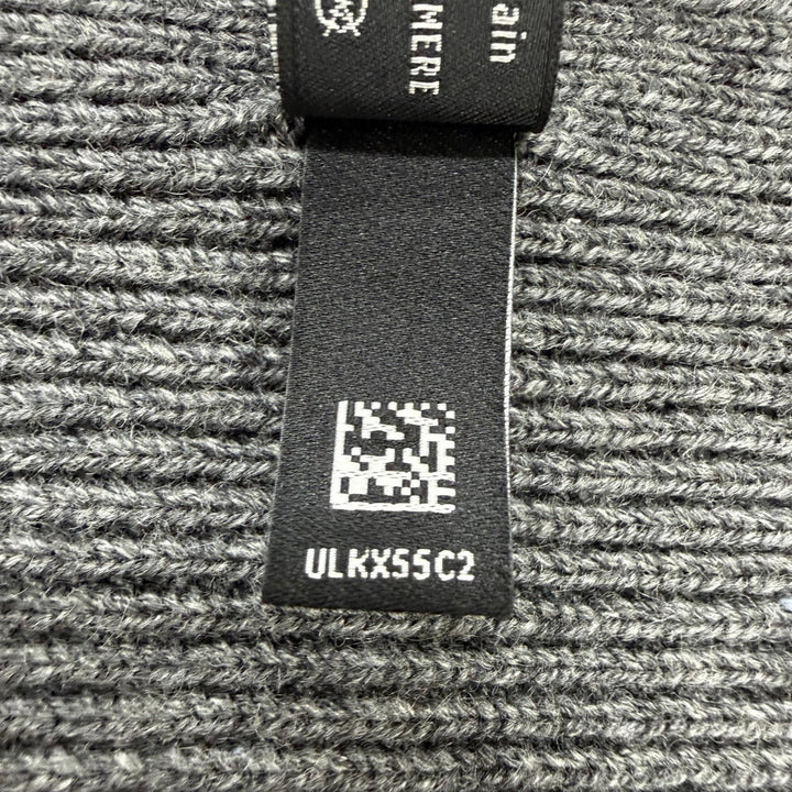 Great CHANEL Scarf 2025 Cruise Collection Logo Knit gray cashmere Women