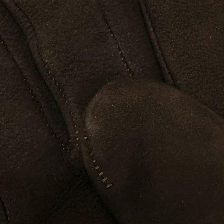 Great HERMES gloves Glennan Metal Sheepskin Leather Gloves Brown Mouton 7.5