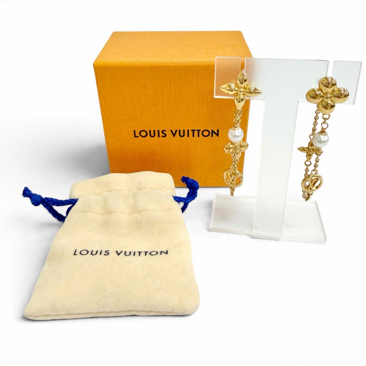 Excellent LOUIS VUITTON Pearl Constellation Pierce Monogram LV Circle M03530
