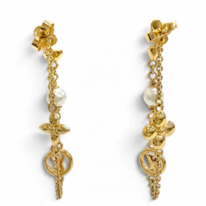 Excellent LOUIS VUITTON Pearl Constellation Pierce Monogram LV Circle M03530