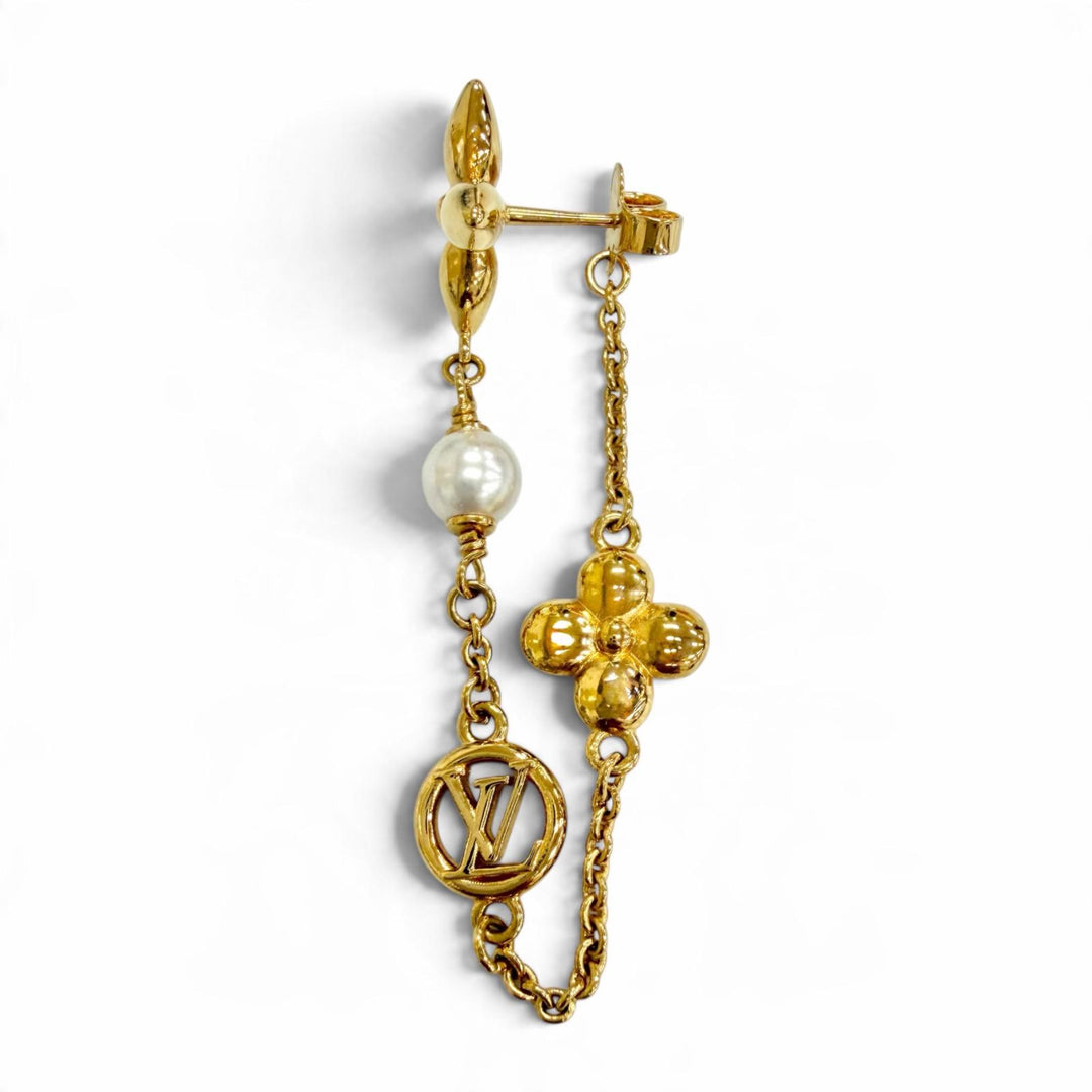 Excellent LOUIS VUITTON Pearl Constellation Pierce Monogram LV Circle M03530