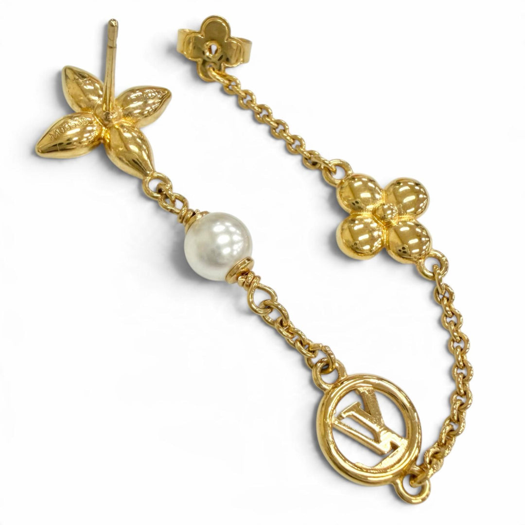 Excellent LOUIS VUITTON Pearl Constellation Pierce Monogram LV Circle M03530