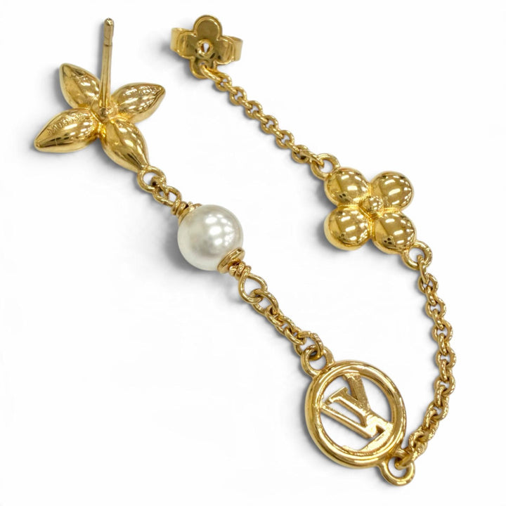 Excellent LOUIS VUITTON Pearl Constellation Pierce Monogram LV Circle M03530