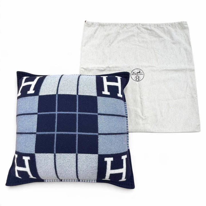 Excellent HERMES cushion Avalon 3 PM interior Navy wool Women