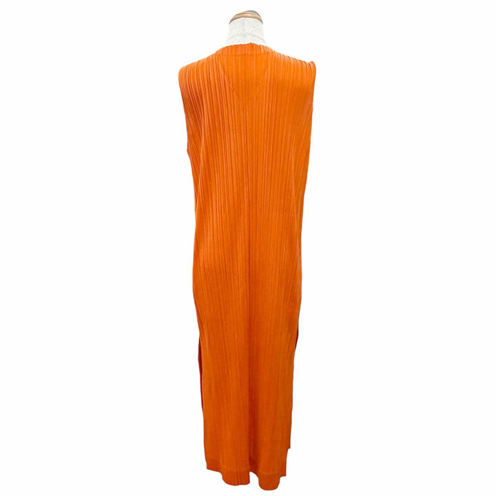 Excellent PLEATS PLEASE Best Long gilet Orange polyester Women 3