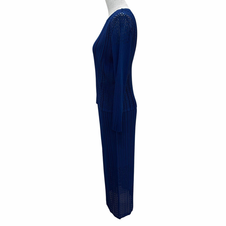 Excellent PLEATS PLEASE two-piece set Tops and skirts Navy PP31JK921 PP31JG922