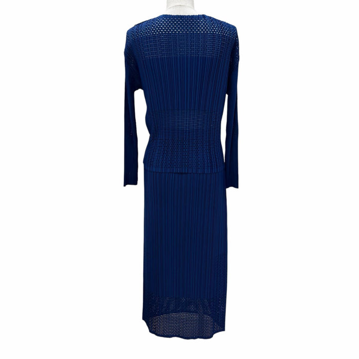 Excellent PLEATS PLEASE two-piece set Tops and skirts Navy PP31JK921 PP31JG922
